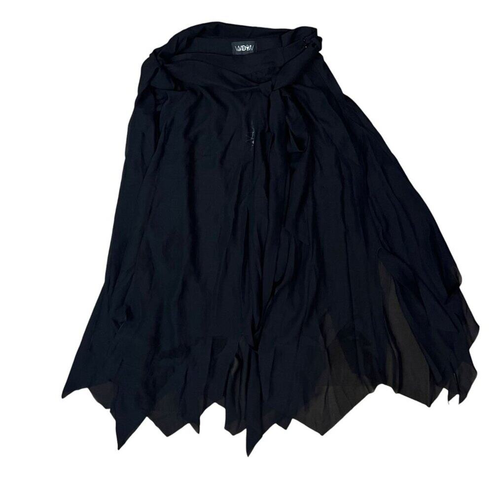 Dollskill Widow Brooding Shadows Chiffon Skirt Black Womens Size XXLarge